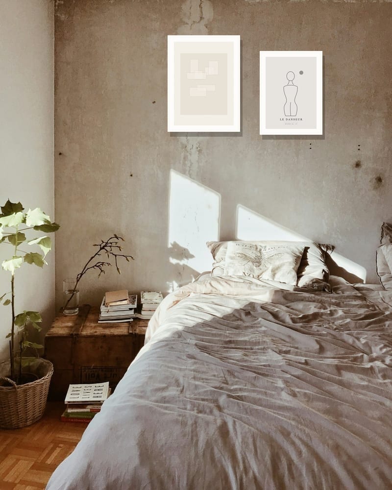 Posterwand in een slaapkamer